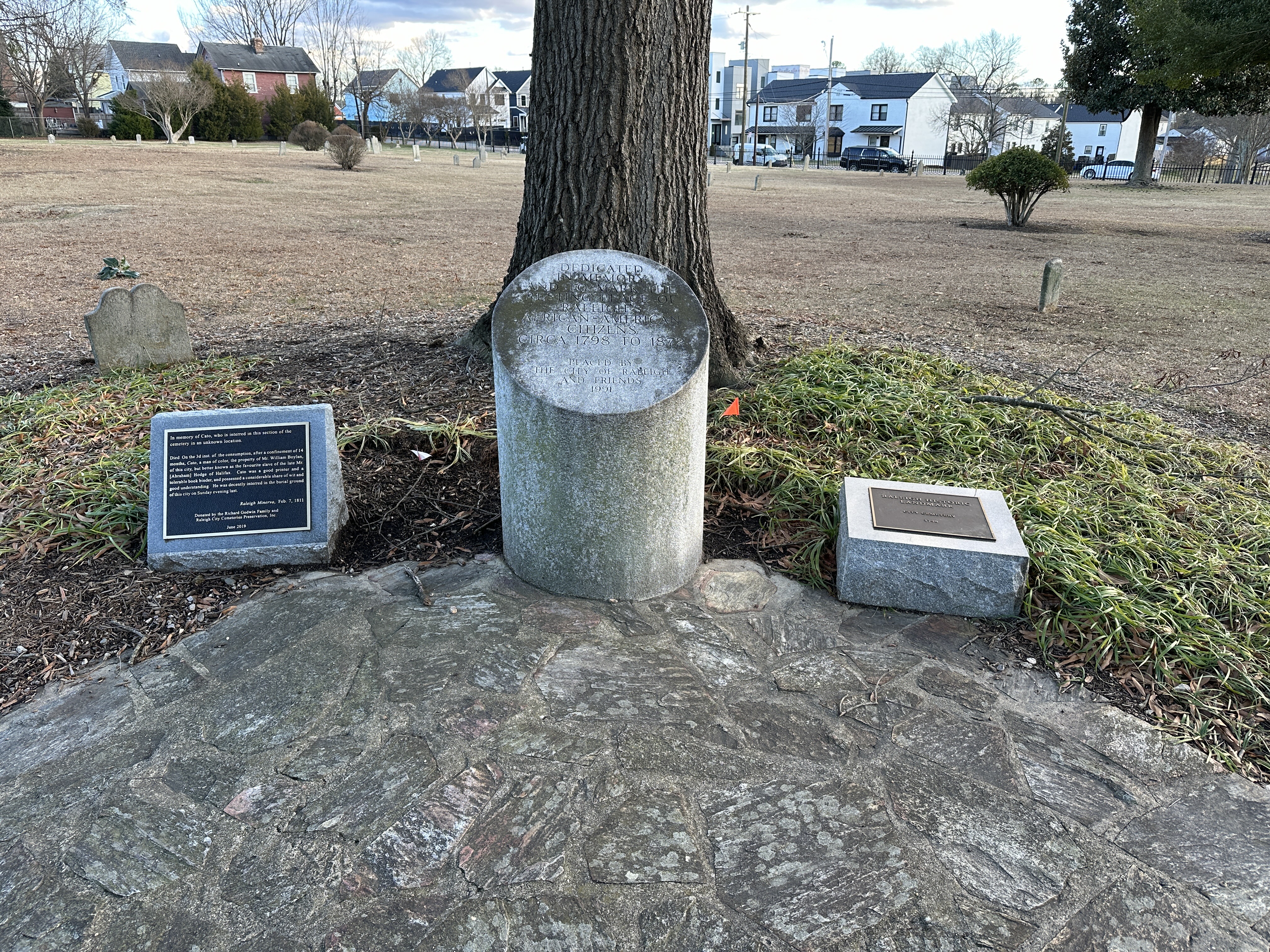 Monuments overlooking the African-American section of City Cemetery