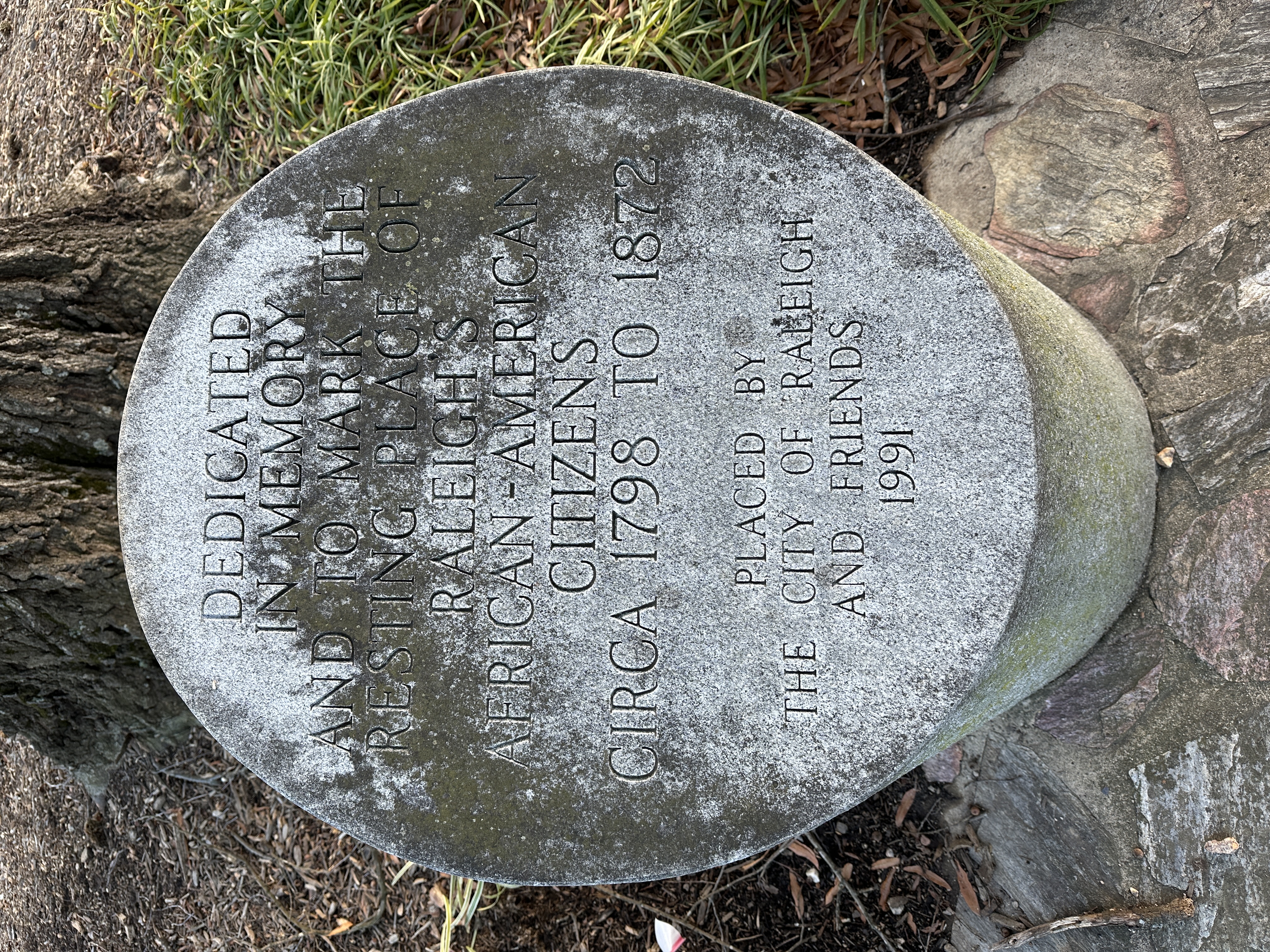 Monument dedicated to the African-Americans buried in City Cemetery