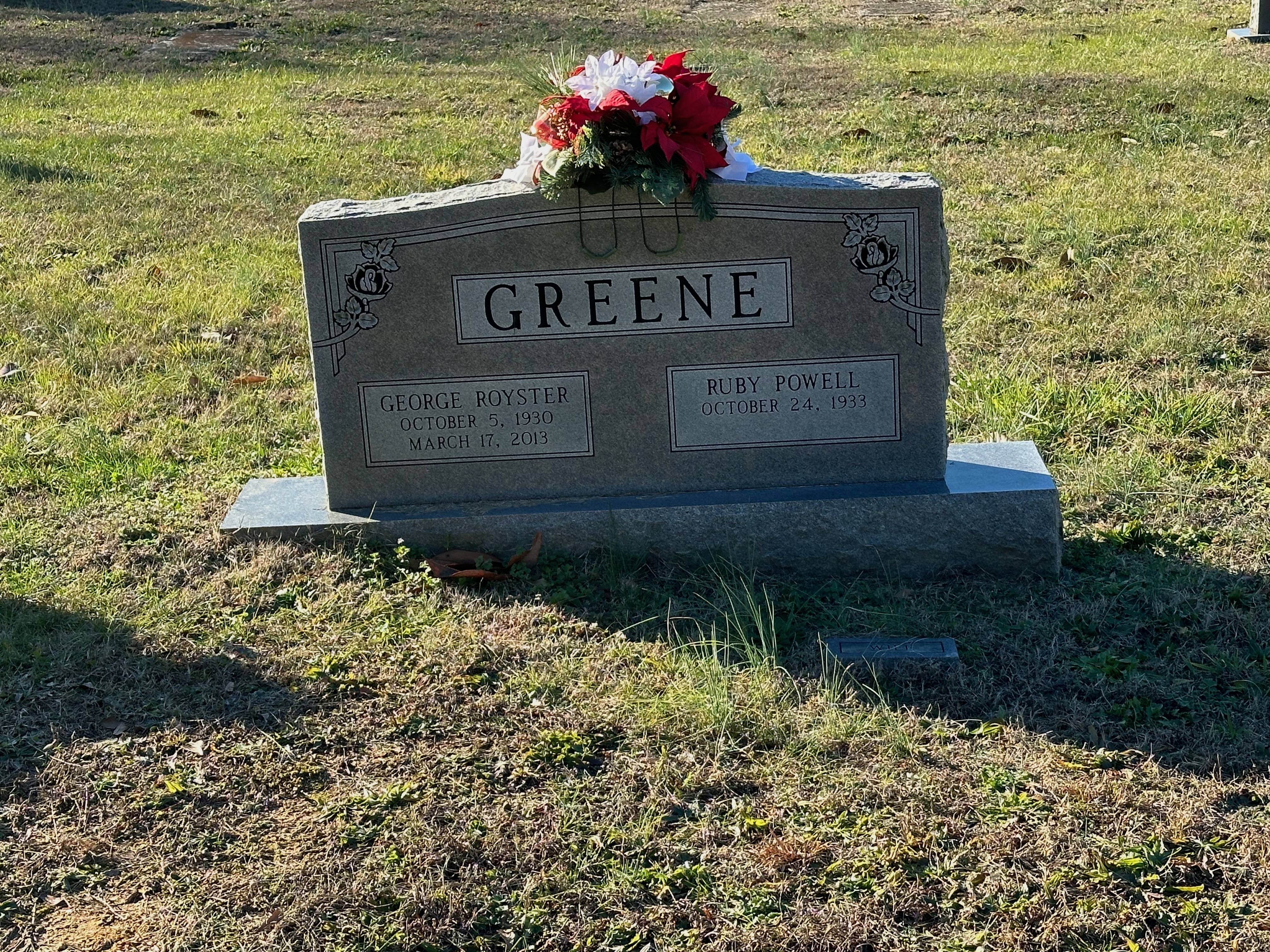 George and Ruby Greene headstone