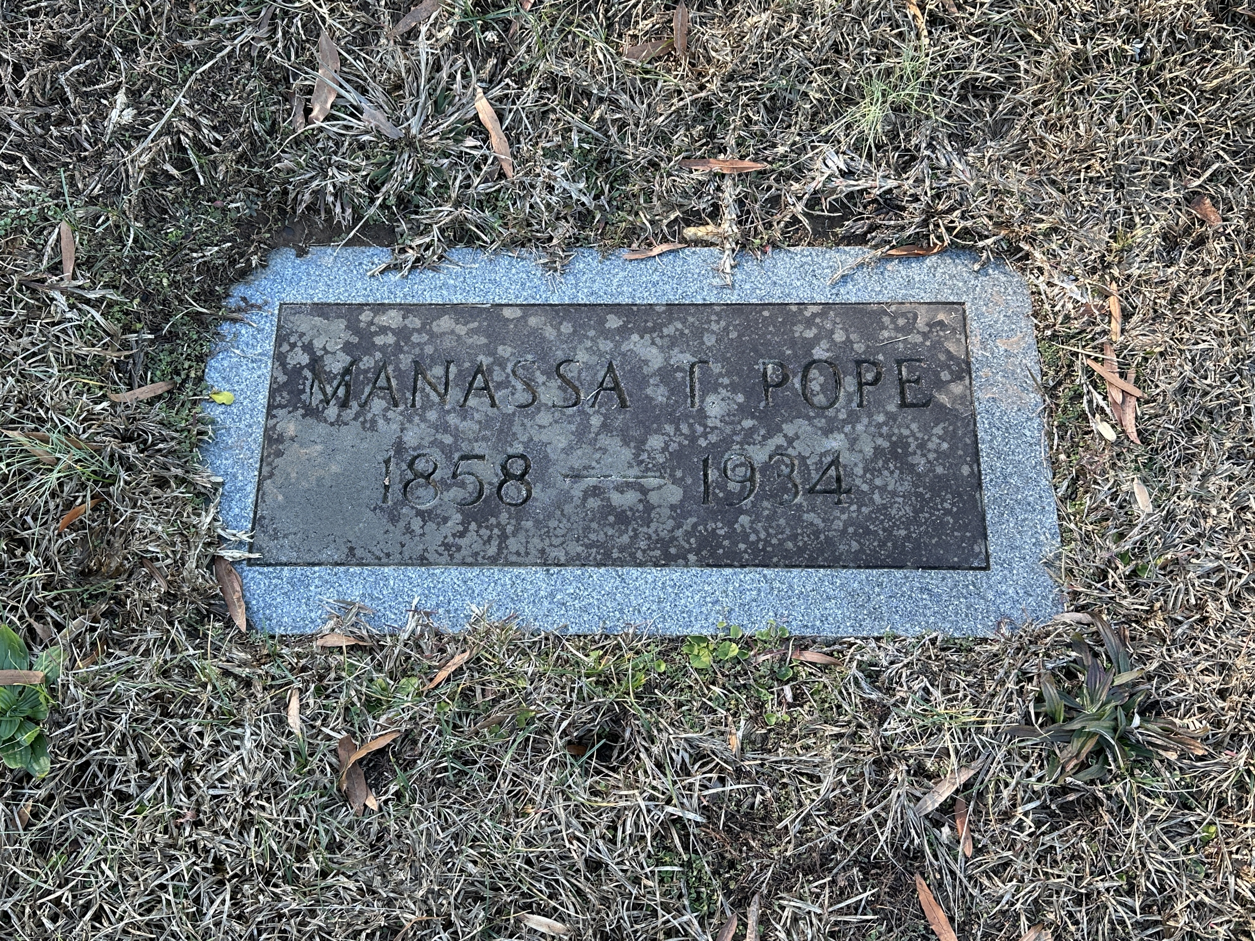 Dr. Manassa T. Pope grave marker